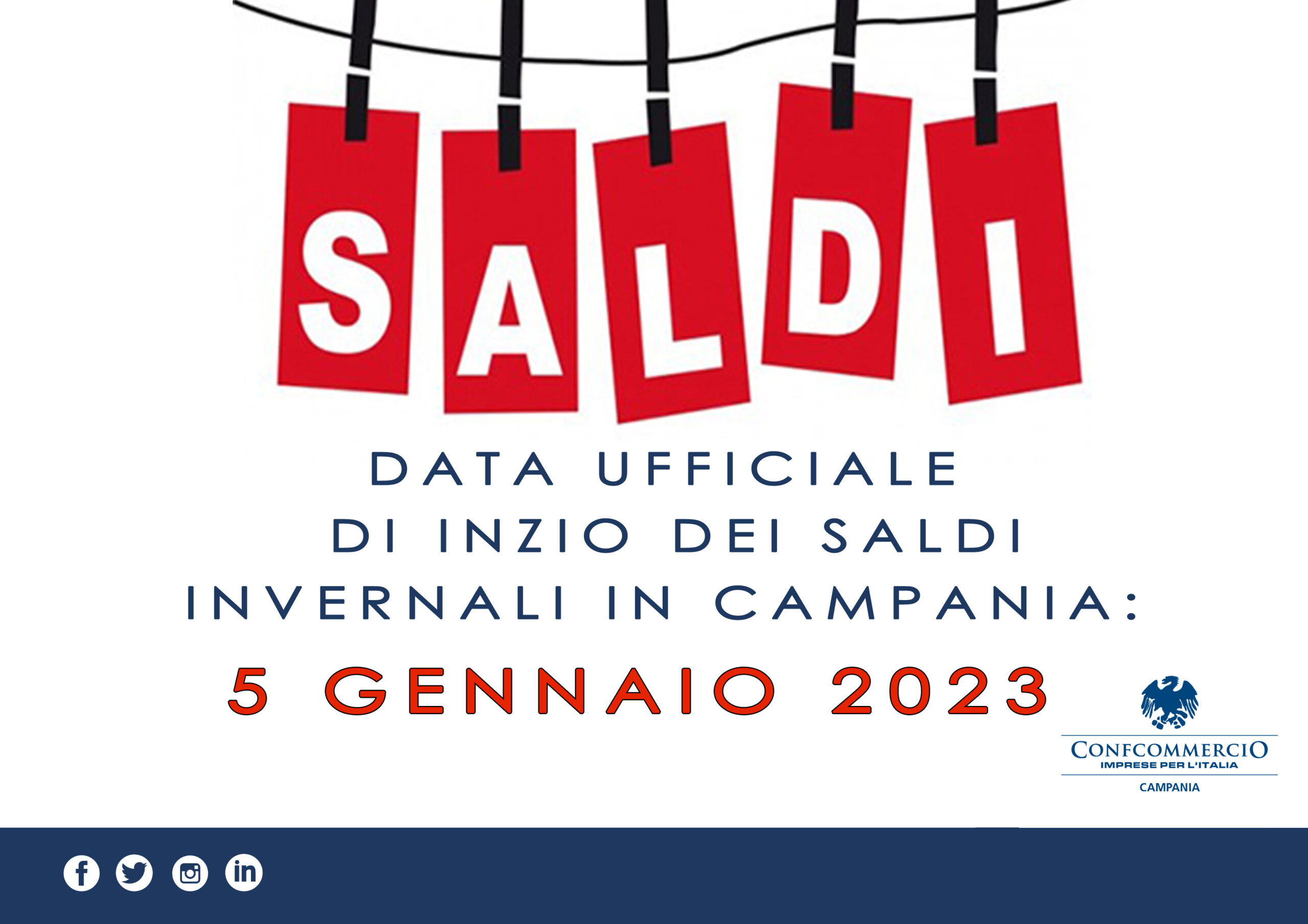 SALDI INVERNALI 2023:  DAL 5 GENNAIO AL 5 MARZO