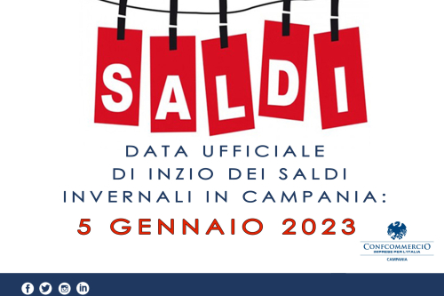 SALDI INVERNALI 2023:  DAL 5 GENNAIO AL 5 MARZO