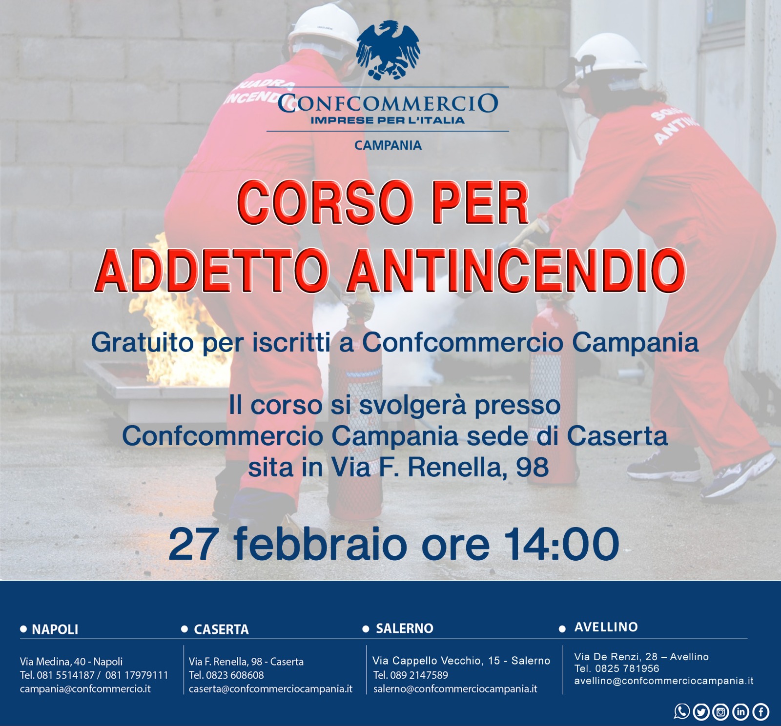 CORSO DI FORMAZIONE PER ADDETTO ANTINCENDIO CASERTA