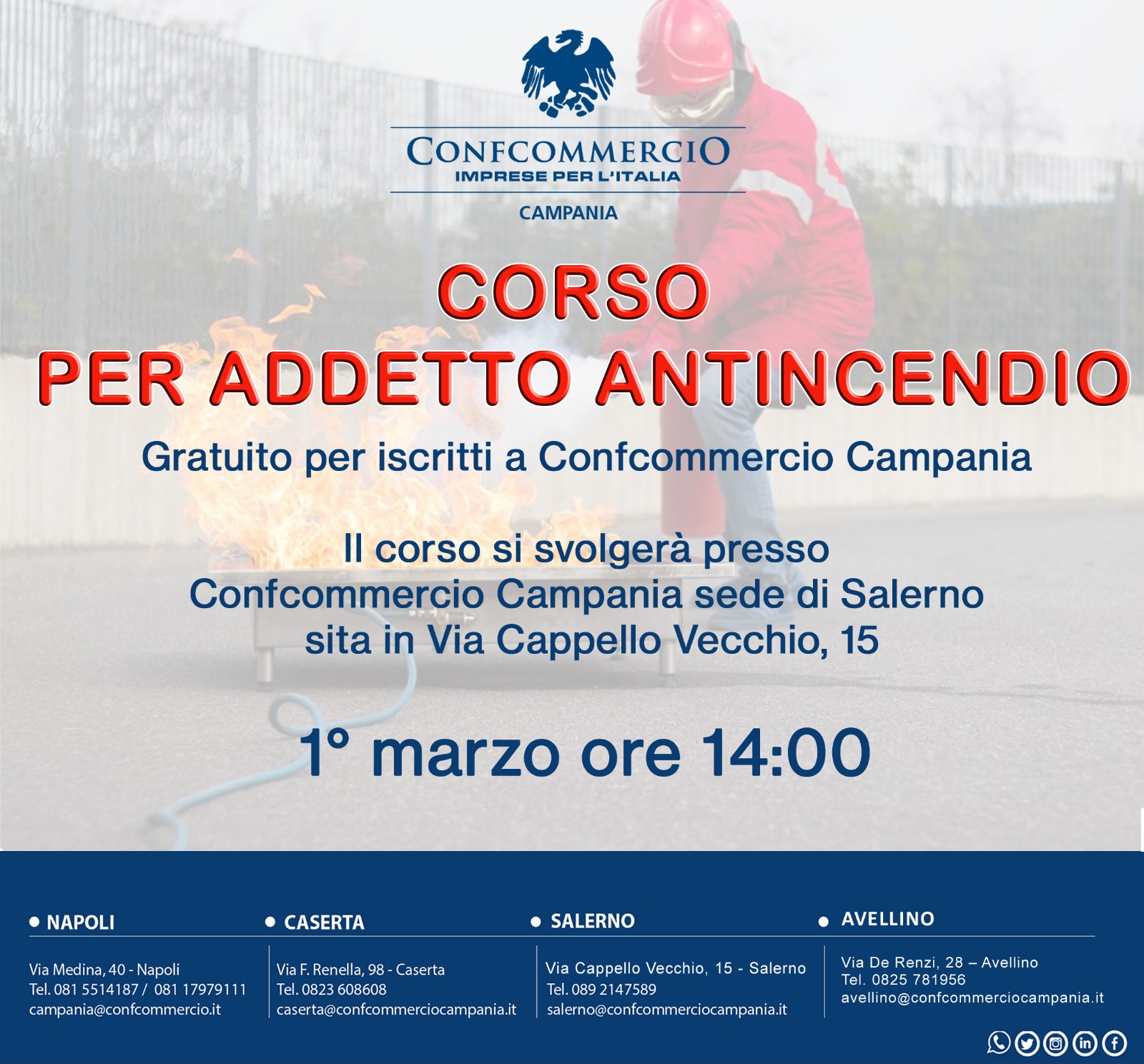 CORSO DI FORMAZIONE PER ADDETTO ANTINCENDIO SALERNO