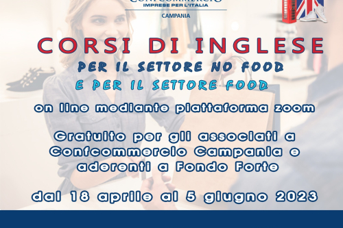 CORSI DI INGLESE 𝐩𝐞𝐫 𝐢 𝐬𝐞𝐭𝐭𝐨𝐫𝐢 FOOD 𝐞 NO FOOD modalità on line