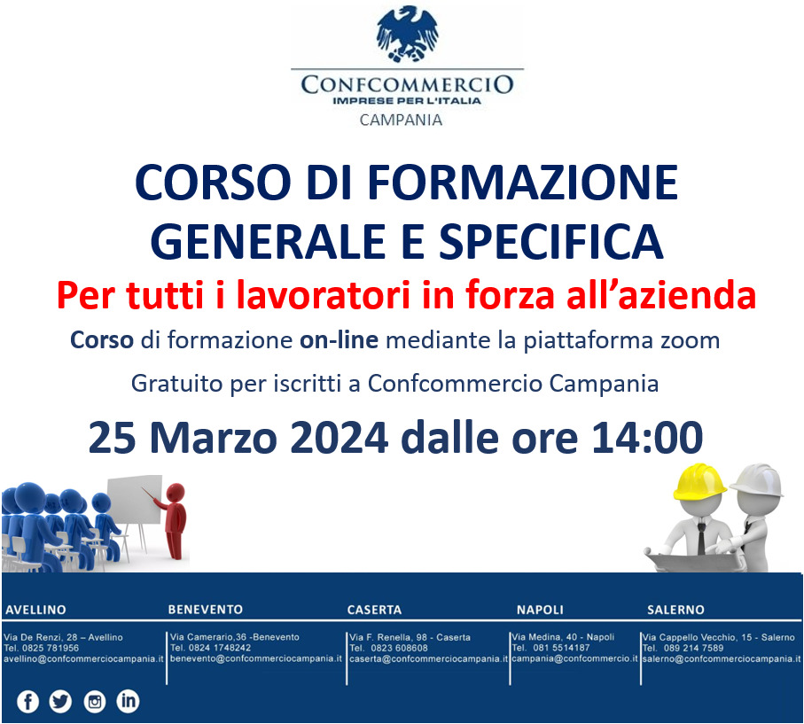 CORSO DI FORMAZIONE GENERALE E SPECIFICA