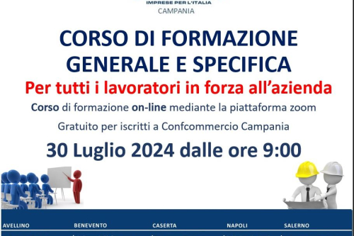SICUREZZA SUL LAVORO: CORSO DI FORMAZIONE GENERALE E SPECIFICA
