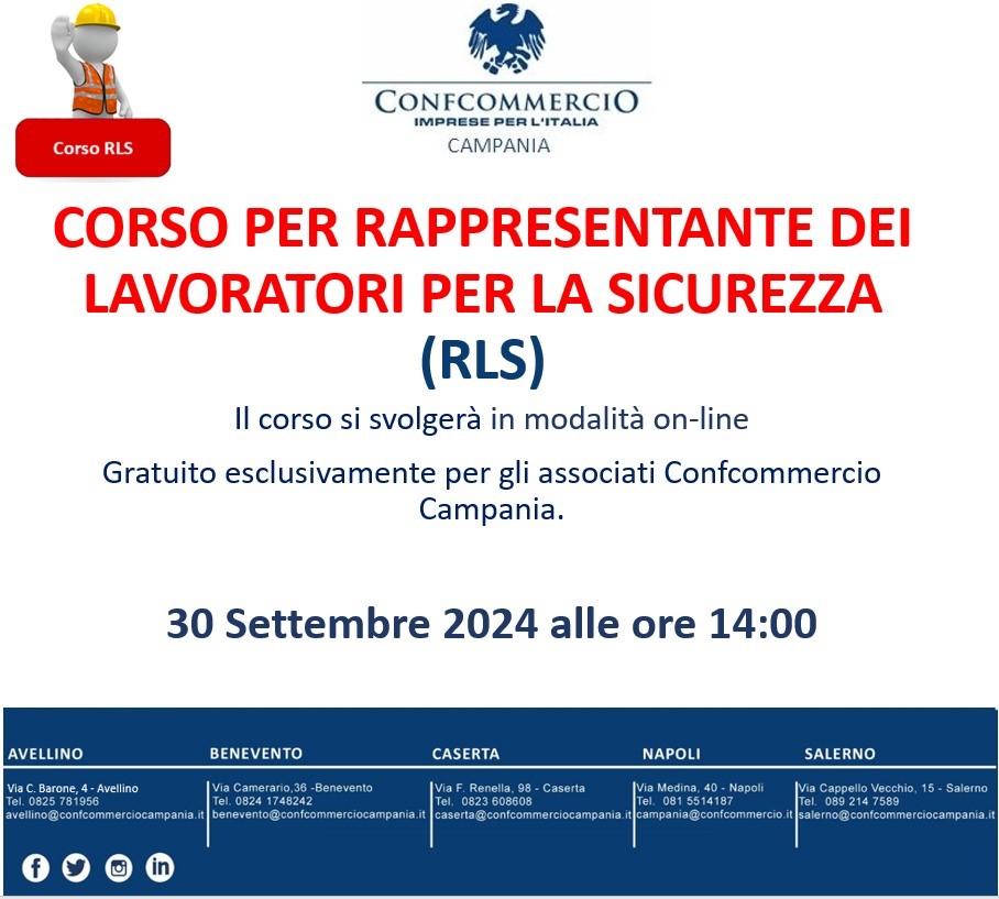 Corso on line: 𝐩𝐞𝐫 R𝗮𝗽𝗽𝗿𝗲𝘀𝗲𝗻𝘁𝗮𝗻𝘁𝗲 𝗱𝗲𝗶 L𝗮𝘃𝗼𝗿𝗮𝘁𝗼𝗿𝗶 𝗽𝗲𝗿 𝗹𝗮 S𝗶𝗰𝘂𝗿𝗲𝘇𝘇𝗮 (RLS)