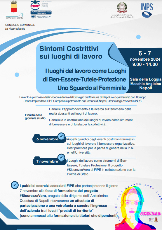 PROGETTO “SICUREZZA VERA” – GIORNATA DI FORMAZIONE “I PUBBLICI ESERCIZI COME PRESIDIO DI LEGALITA – CONTRASTO ALLA VIOLENZA DI GENERE'” IN COLLABORAZIONE CON LA POLIZIA DI STATO