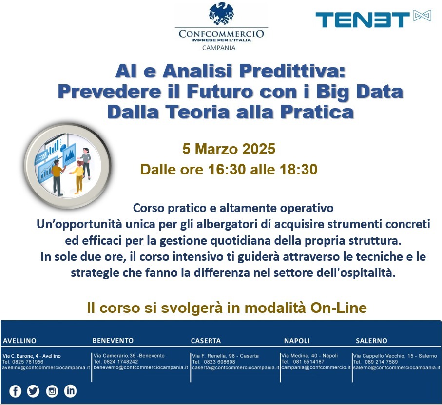 CORSO: AI ed analisi predittiva dei dati: come prevedere il futuro tramite l’analisi dei Big Data