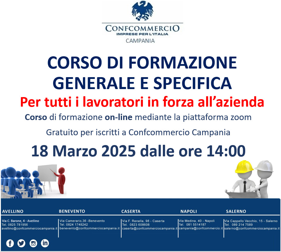 ⭐SICUREZZA SUL LAVORO⭐: CORSO DI FORMAZIONE GENERALE E SPECIFICA