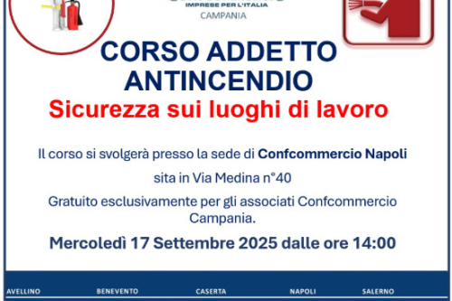 CORSI SICUREZZA SUL LAVORO – 𝐴𝐷𝐷𝐸𝑇𝑇𝑂 𝐴𝑁𝑇𝐼𝑁𝐶𝐸𝑁𝐷𝐼𝑂 – NAPOLI