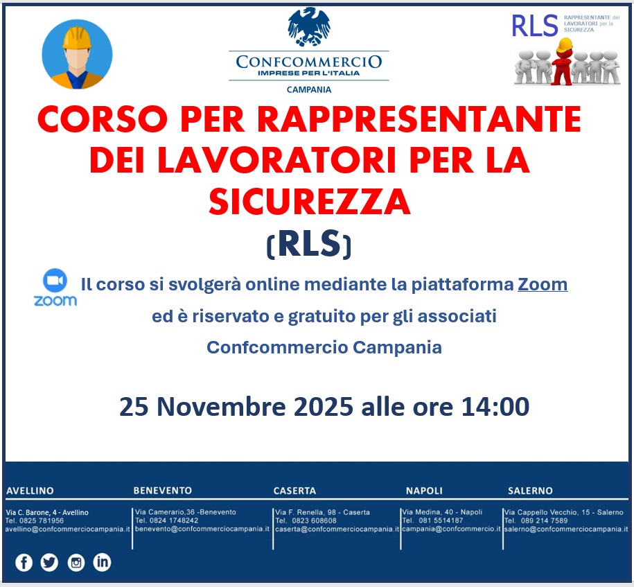 Corso on line: 𝐩𝐞𝐫 R𝗮𝗽𝗽𝗿𝗲𝘀𝗲𝗻𝘁𝗮𝗻𝘁𝗲 𝗱𝗲𝗶 L𝗮𝘃𝗼𝗿𝗮𝘁𝗼𝗿𝗶 𝗽𝗲𝗿 𝗹𝗮 S𝗶𝗰𝘂𝗿𝗲𝘇𝘇𝗮 (RLS)