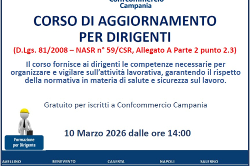 SICUREZZA SUL LAVORO – CORSO DI AGGIORNAMENTO PER DIRIGENTI