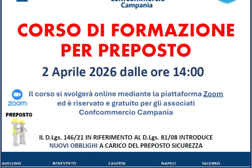 SICUREZZA SUL LAVORO – CORSO PER PREPOSTO
