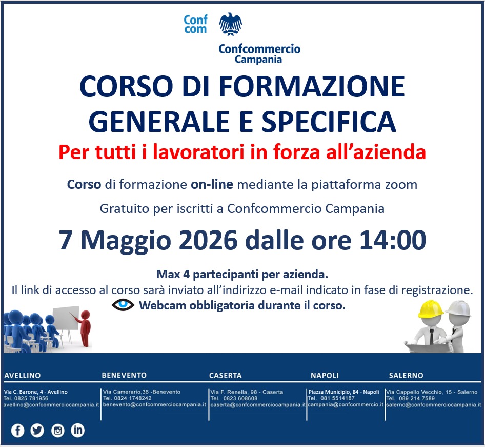 ⭐SICUREZZA SUL LAVORO⭐: CORSO DI FORMAZIONE GENERALE E SPECIFICA