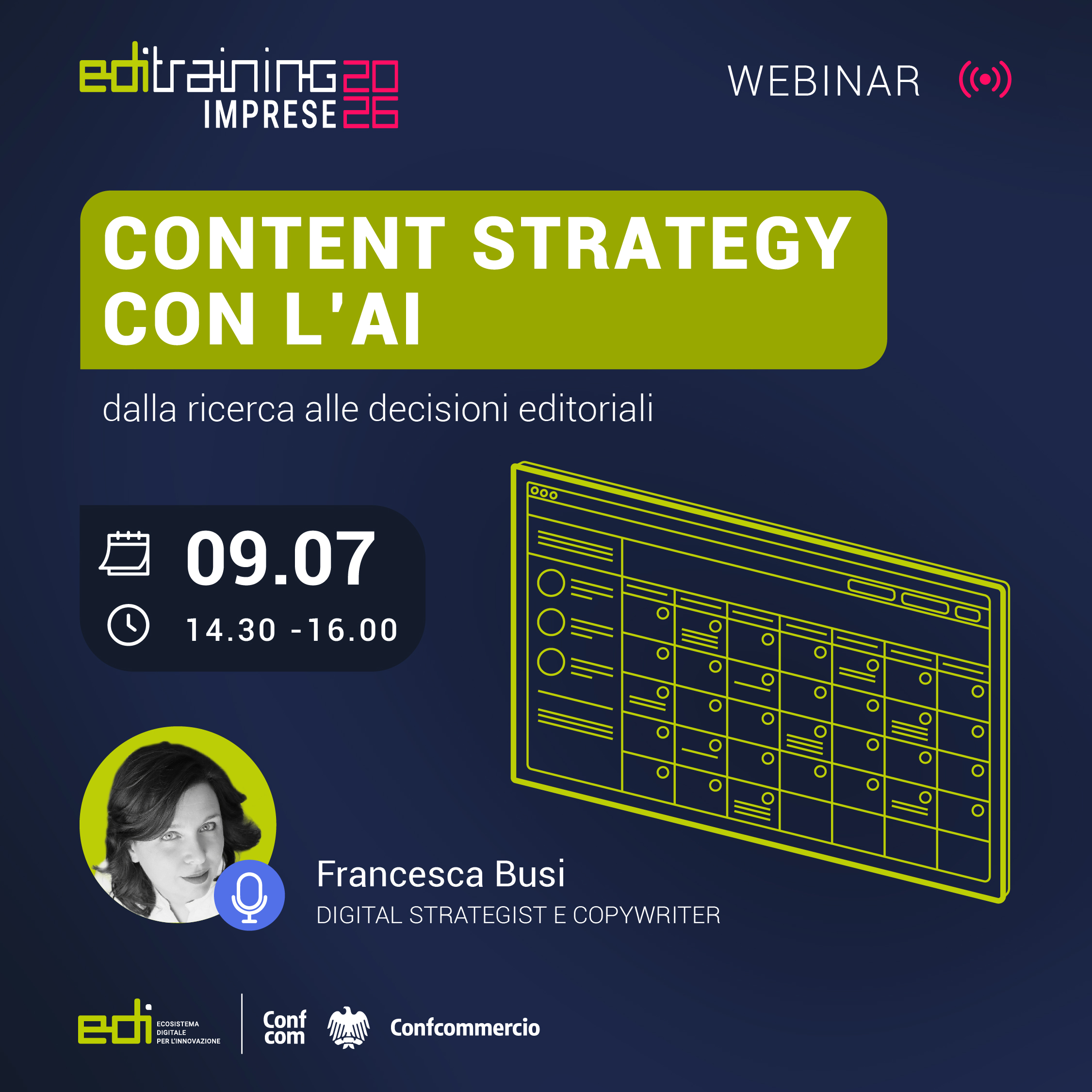 N𝐮𝐨𝐯𝐨 𝐰𝐞𝐛𝐢𝐧𝐚𝐫 “C𝐨𝐧𝐭𝐞𝐧𝐭 S𝐭𝐫𝐚𝐭𝐞𝐠𝐲 𝐜𝐨𝐧 𝐥’AI”