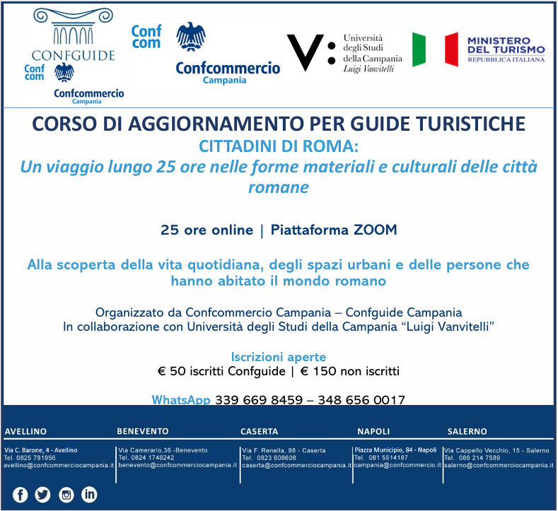 Corso di aggiornamento per Guide Turistiche – “Cittadini di Roma. Un viaggio lungo 25 ore nelle forme materiali e culturali delle città romane”