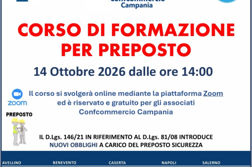 SICUREZZA SUL LAVORO: CORSO PER PREPOSTO