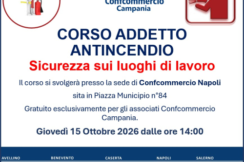 SICUREZZA SUL LAVORO: CORSO DI FORMAZIONE PER ADDETTO ANTINCENDIO