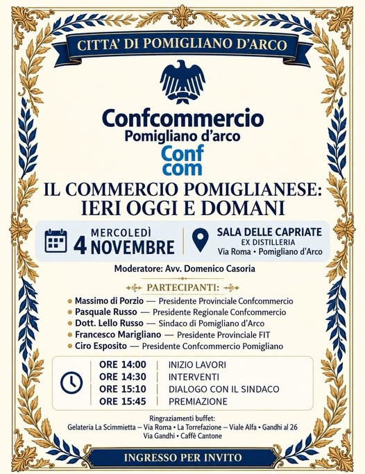 IL COMMERCIO POMIGLIANESE: IERI OGGI E DOMANI