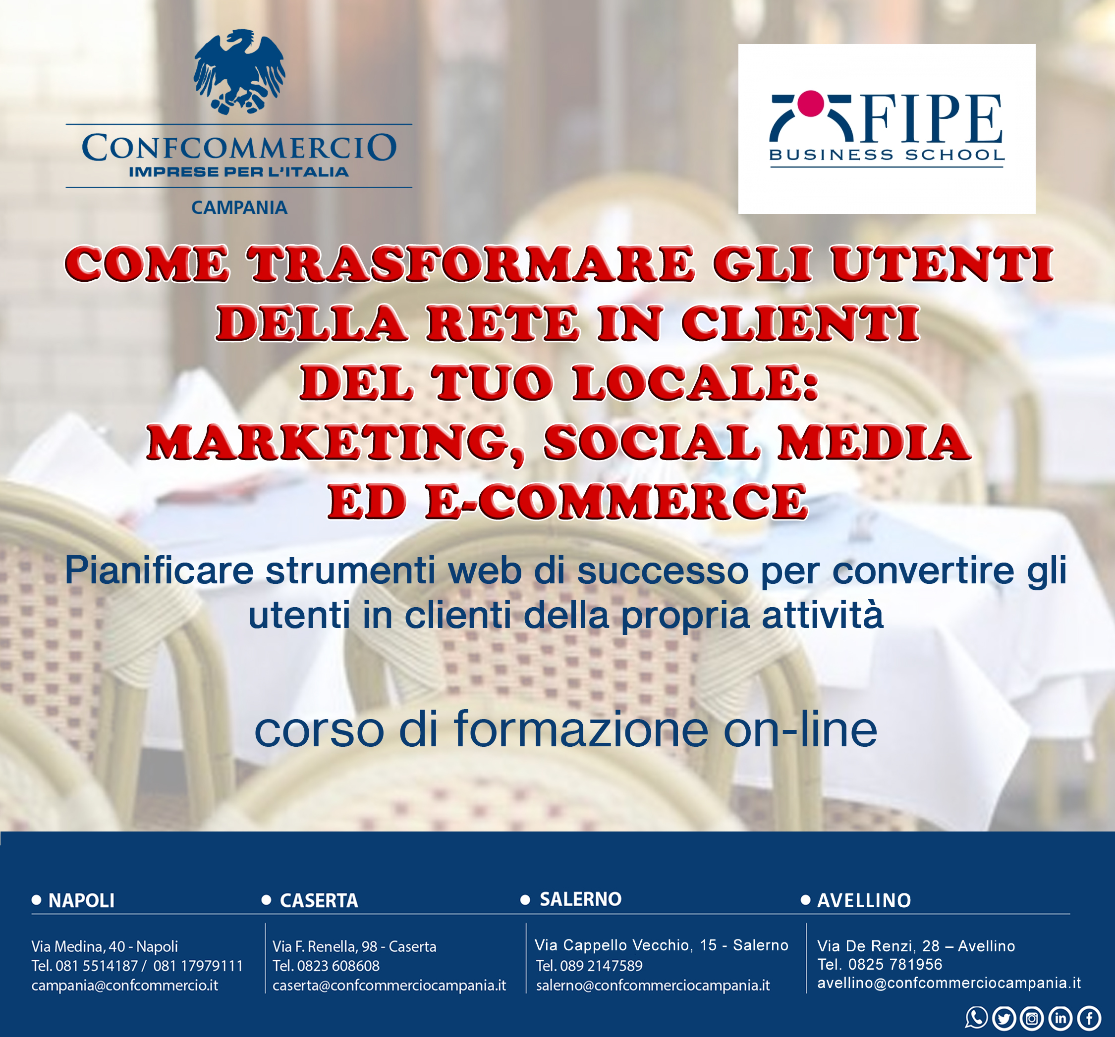 COME TRASFORMARE GLI UTENTI DELLA RETE IN CLIENTI DEL TUO LOCALE: MARKETING, SOCIAL MEDIA ED E-COMMERCE