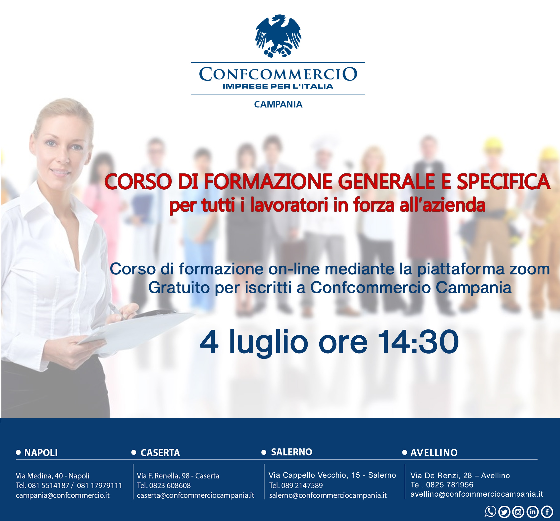 SICUREZZA SUL LAVORO: CORSO DI FORMAZIONE GENERALE E SPECIFICA