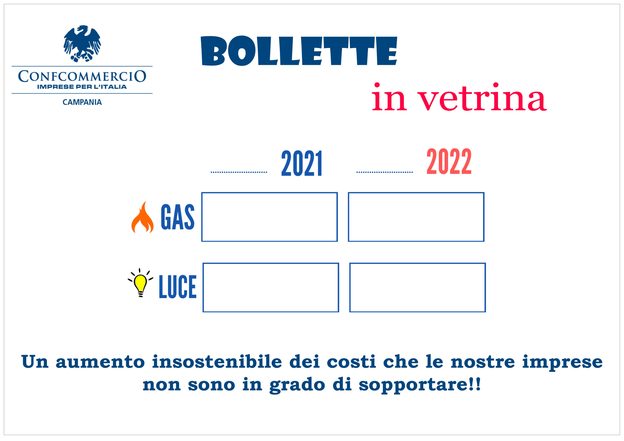 ⚠️PARTE L’INIZIATIVA CONFCOMMERCIO: ‘BOLLETTE IN VETRINA’: “I CLIENTI DEVONO CONOSCERE LA SITUAZIONE REALE”