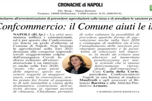 TARI, CONFCOMMERCIO:  IL COMUNE AIUTI LE IMPRESE